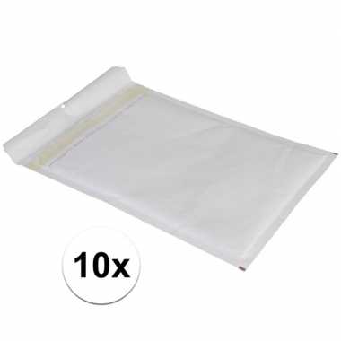 10x witte luchtkussenenveloppen 26 x 18 cm