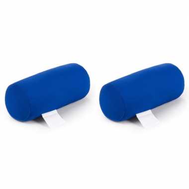 2x vakantie kussens blauw 21 cm