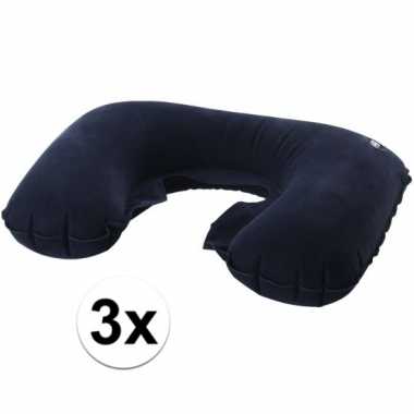 3x stuks opblaasbare nekkussentjes
