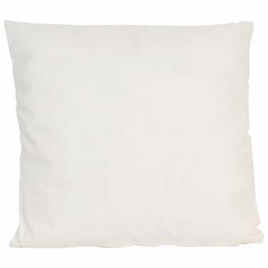 Bank/sier kussens voor binnen en buiten in de kleur ivoor wit 45 x 45 cm