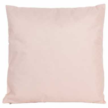 Bank/sier kussens voor binnen en buiten in de kleur lichtroze 45 x 45 cm