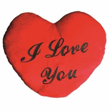Hartvormige kussen I Love you 60 cm