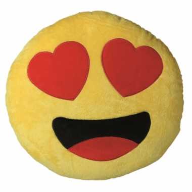 Sierkussen emoticon verliefd 30 cm
