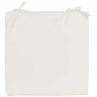 Stoelkussens voor binnen en buiten in de kleur ivoor wit 40 x 40 cm