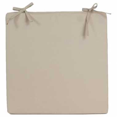 Stoelkussens voor binnen en buiten in de kleur taupe/beige 40 x 40 cm