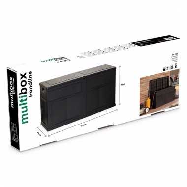 Tuinkussen bewaarbox zwart 119 x 46 x 60 cm