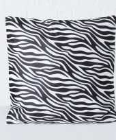 1x bank kussentjes zebra woondecoratie cadeau 45 x 45 cm