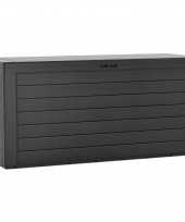 1x stuks antraciet tuin kussen opbergbox hout patroon 280 liter van kunststof