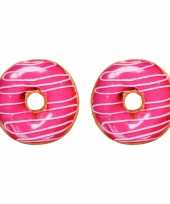 2x bank kussens donut roze