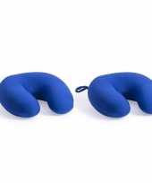2x vakantie kussens blauw 30 cm met ophang lus