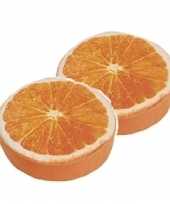 4x stuks sinaasappel decoratie kussen 38 cm