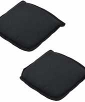 6x stoelkussens zitkussens antraciet boston 46 x 47 cm