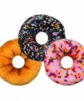 Bank kussen donut roze 30 cm