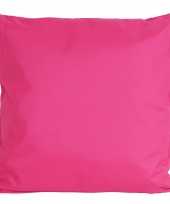 Bank sier kussens voor binnen en buiten in de kleur fuchsia roze 45 x 45 cm
