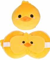 Eend vliegtuig auto kussen met slaapmasker voor kids