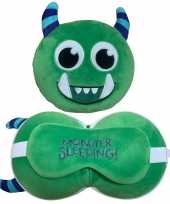 Monster vliegtuig auto kussen met slaapmasker voor kids
