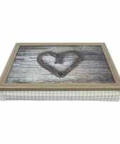 Schootkussen laptray hart print 43 x 33 cm